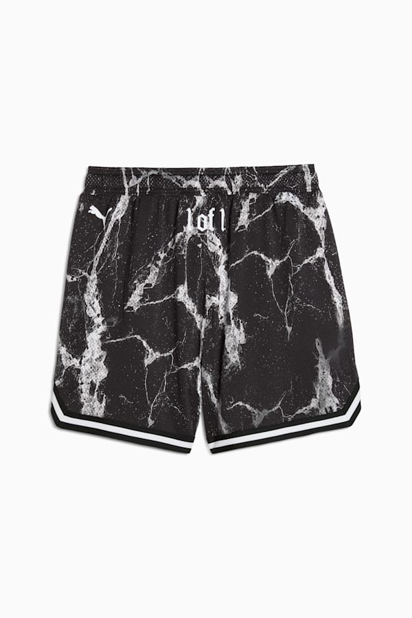 PUMA HOOPS x LAFRANCÉ Written in Chrome Basketball Shorts Men, PUMA Black-Puma White - AOP, extralarge