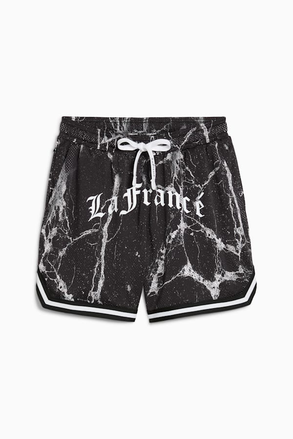 PUMA HOOPS x LAFRANCÉ Written in Chrome Basketball Shorts Men, PUMA Black-Puma White - AOP, extralarge