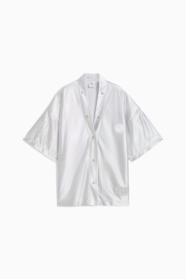 Jer-She Baseball-Inspired Jersey Women, Feather Gray, extralarge