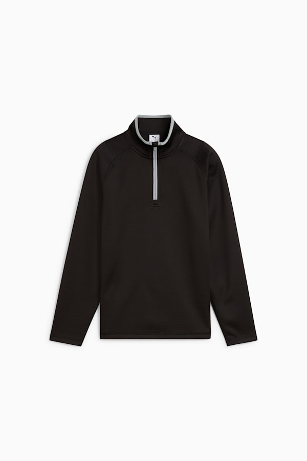 Waffle Fleece Quarter-Zip Golf Top Youth, PUMA Black, extralarge-GBR