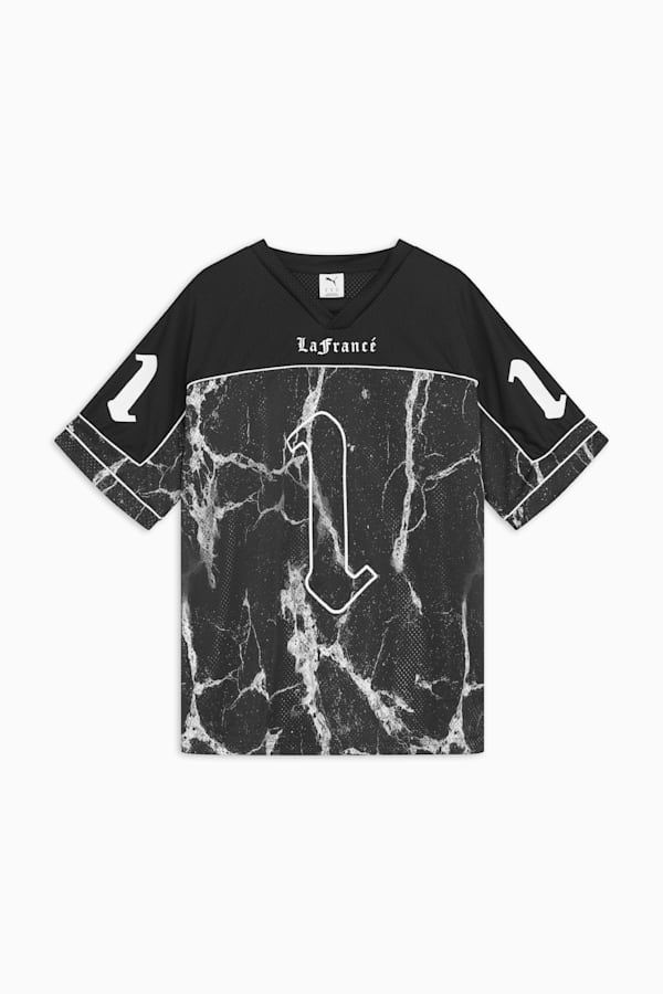 PUMA HOOPS x LAFRANCÉ Written in Chrome Football Jersey Men, PUMA Black-AOP, extralarge-GBR