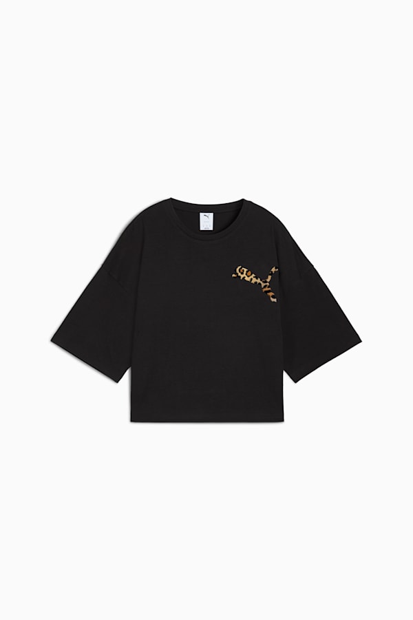 LEO LUXE Oversized Short Tee Women, PUMA Black, extralarge