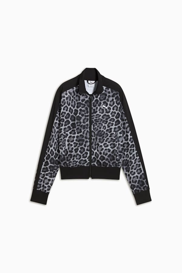 T7 LEO LUXE All-Over Print Short Track Jacket Women, PUMA Black, extralarge
