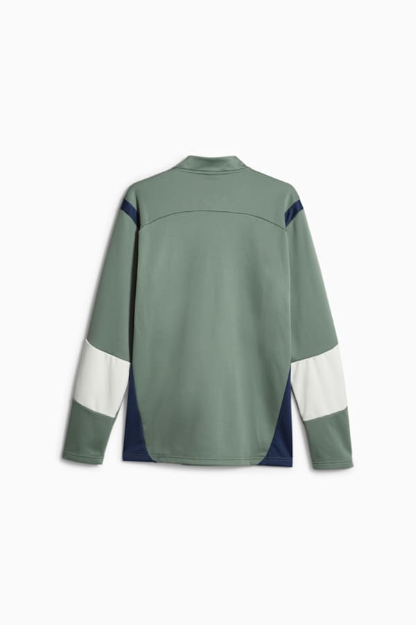 KING Pro Men's Football Quarter-zip Top, Sedate Gray-Persian Blue, extralarge-GBR