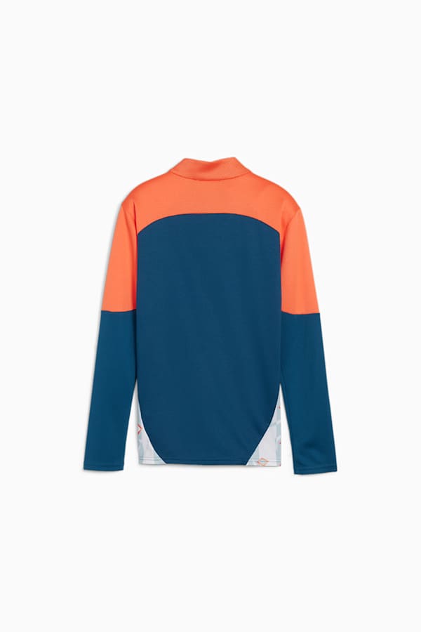 PUMA x NEYMAR JR Creativity Youth Quarter-Zip Football Top, Ocean Tropic-Hot Heat, extralarge