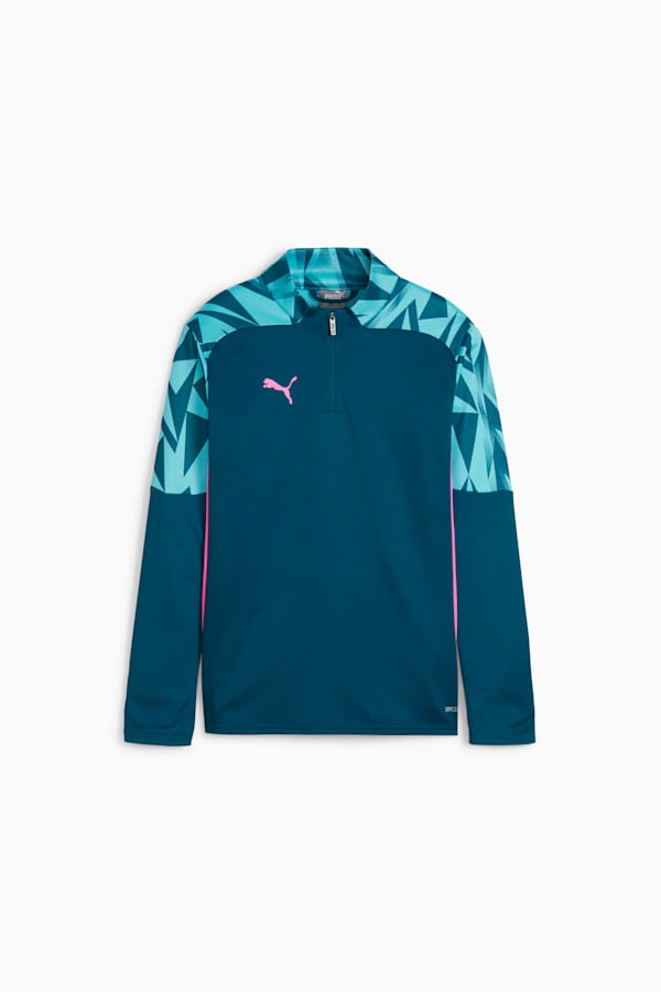 individualFINAL Football Youth Quarter-zip, Ocean Tropic-Bright Aqua, extralarge