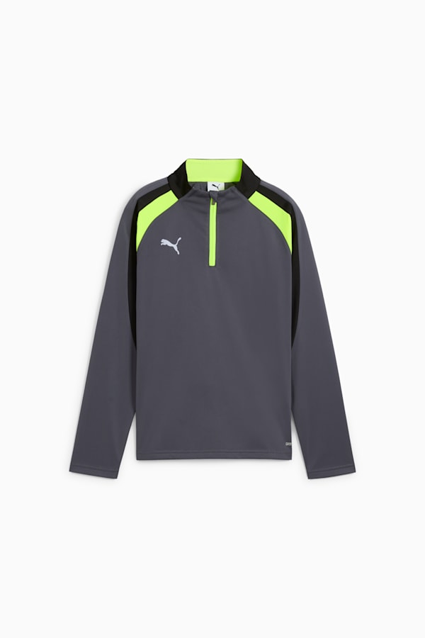 individualLIGA Quarter-Zip Top Youth, Galactic Gray-Yellow Alert, extralarge-GBR