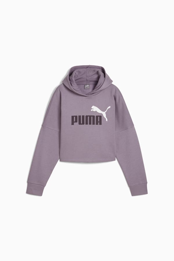 Essentials Logo Cropped Hoodie Youth, Pale Plum, extralarge