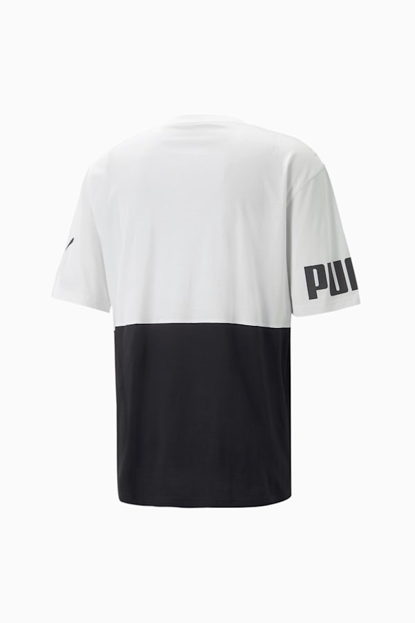 PUMA POWER Colourblock Tee Men, PUMA White, extralarge-DFA