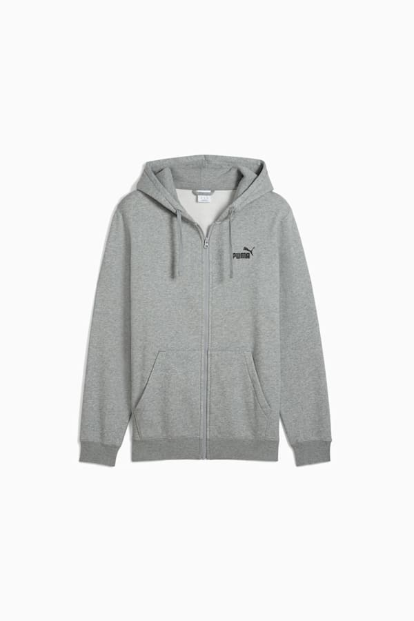 Essentials No. 1 Logo Full-Zip Hoodie Men, Medium Gray Heather, extralarge-GBR