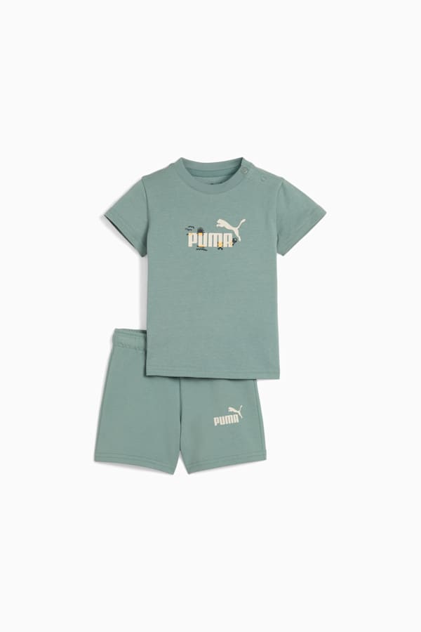 Minicats Sandy Adventures Tee and Shorts Set Toddler, Green Moon, extralarge
