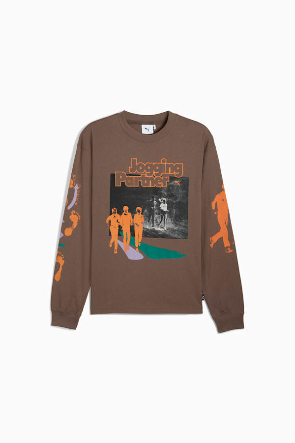 GRAPHIC Jogging Partner Long Sleeve Top Men, Flat Bronze, extralarge-GBR