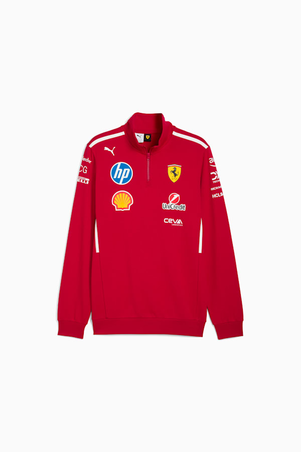 Scuderia Ferrari HP 2025 Team Quarter-Zip Sweatshirt Men, Dark Cherry, extralarge-GBR