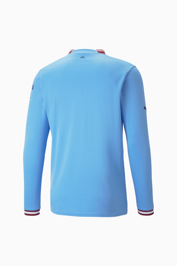 Manchester City F.C. Home 22/23 Long Sleeve Replica Jersey Men, Team Light Blue-Intense Red, extralarge