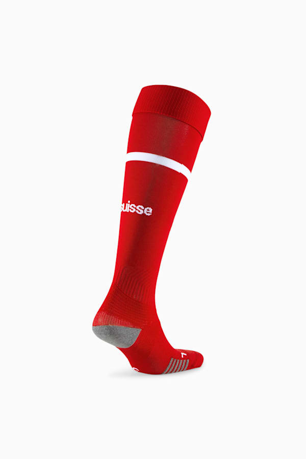 Switzerland Football Banded Replica Socks Men, Puma Red-Puma White, extralarge