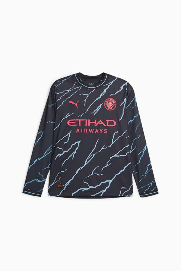 Manchester City Football 23/24 Youth Long Sleeve Third Jersey, Dark Navy-Hero Blue, extralarge-GBR