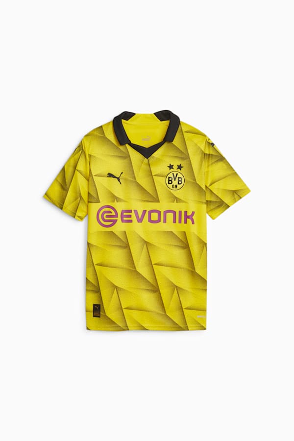 Borussia Dortmund 23/24 Youth Third Jersey, Cyber Yellow-PUMA Black, extralarge