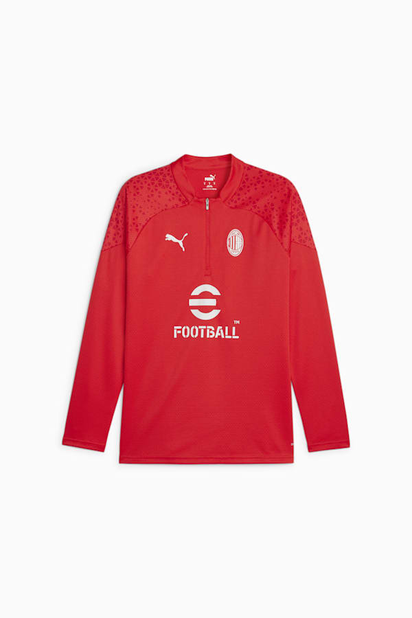 AC Milan Football Training Quarter-zip, For All Time Red-Feather Gray, extralarge