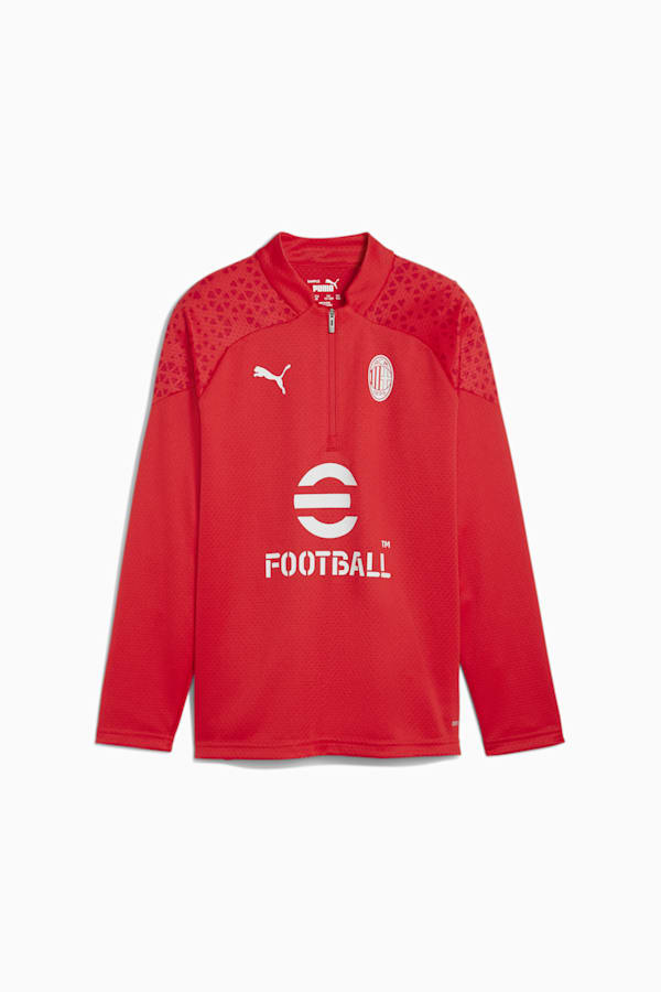 AC Milan Football Youth Training Quarter-zip, For All Time Red-Feather Gray, extralarge