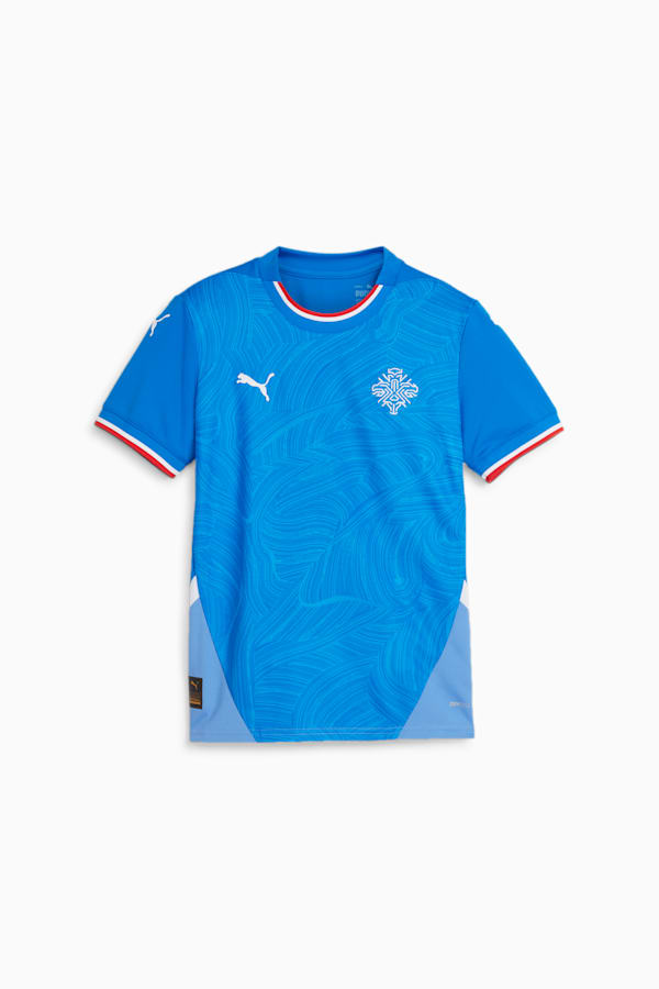 Iceland 2024 Youth Home Football Jersey, Racing Blue-PUMA White, extralarge