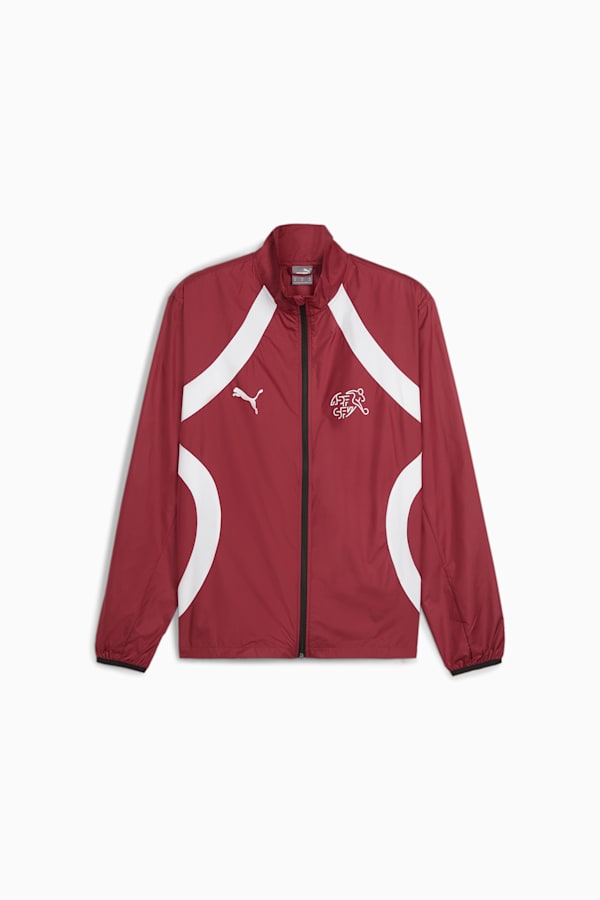Switzerland Pre-match Woven Jacket, Team Regal Red-PUMA White, extralarge