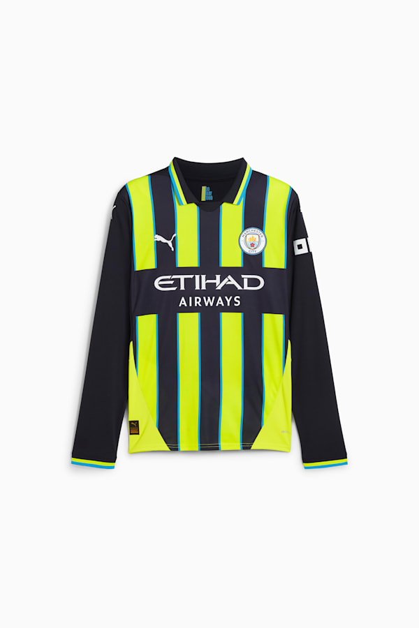 Manchester City 24/25 Away Long Sleeve Jersey Men, New Navy-Yellow Glow, extralarge-GBR