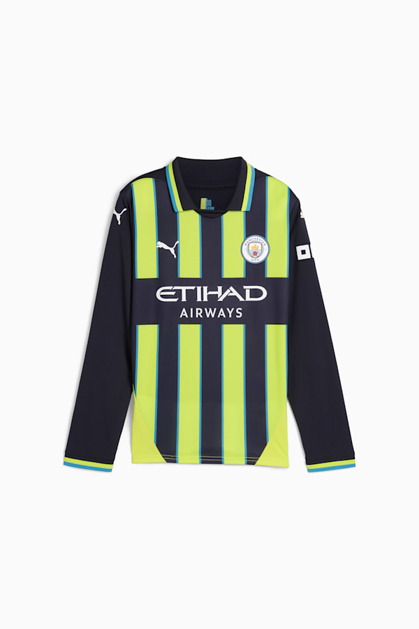 Manchester City 24/25 Away Long Sleeve Jersey Youth, New Navy-Yellow Glow, extralarge-GBR