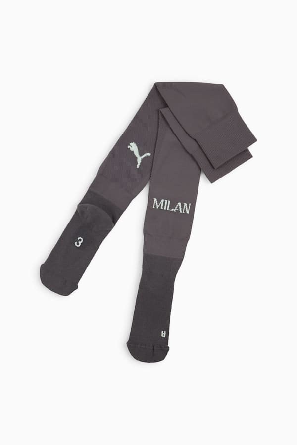 AC Milan Plain Socks Men, Shadow Gray-Fresh Mint, extralarge