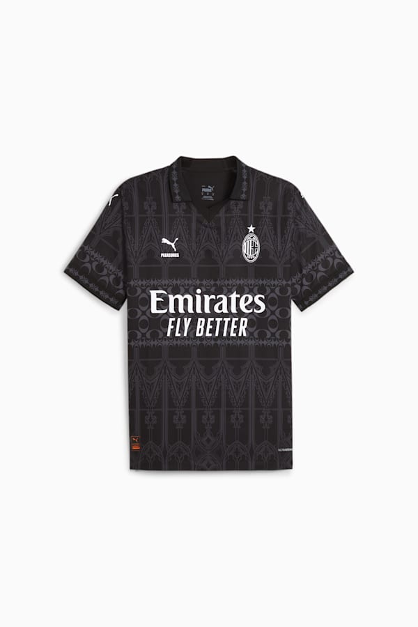 AC MILAN x PLEASURES Men's Authentic Football Jersey, PUMA Black-Asphalt, extralarge