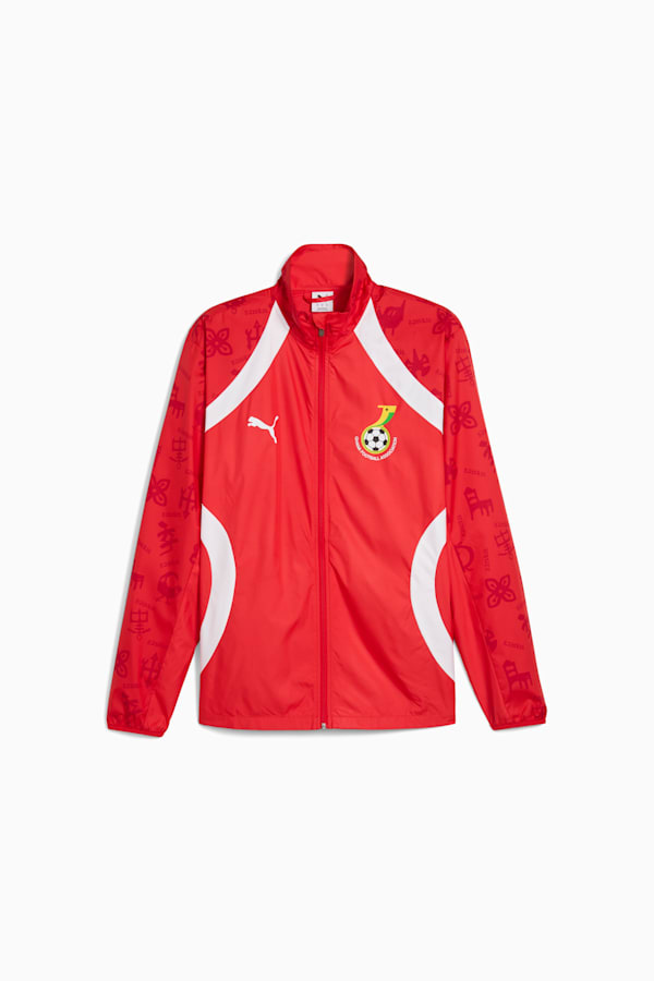 Ghana Pre-match Woven Jacket Men, PUMA Red-PUMA White, extralarge-GBR