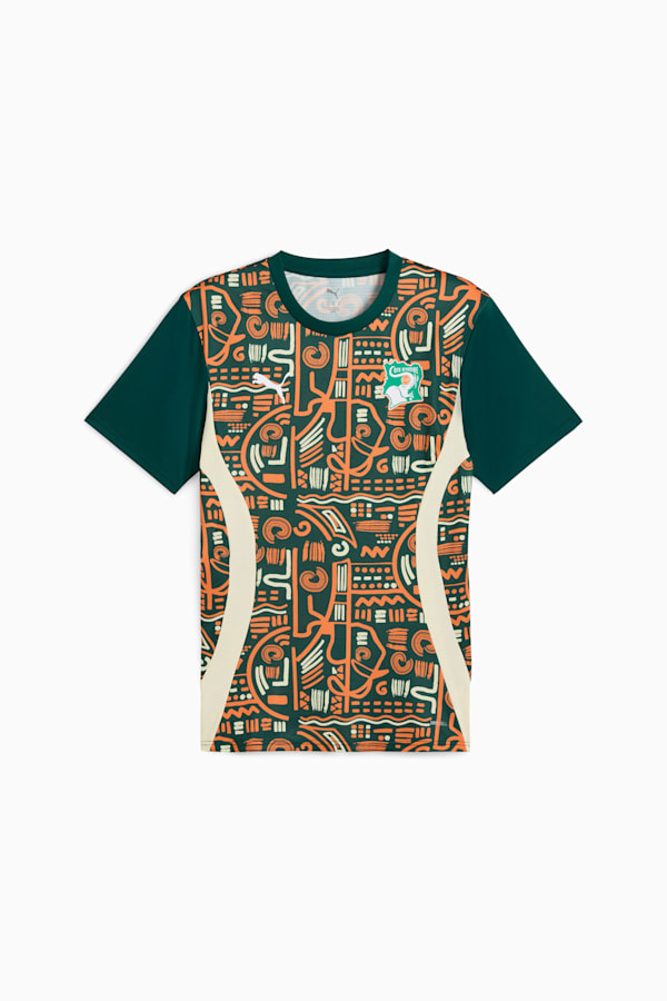 Ivory Coast 2025 Pre-match Jersey Men, Dark Myrtle-Rickie Orange, extralarge