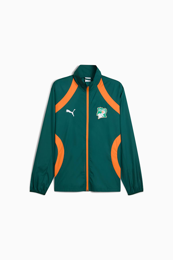 Ivory Coast 2025 Pre-match Woven Jacket Men, Dark Myrtle-Rickie Orange, extralarge