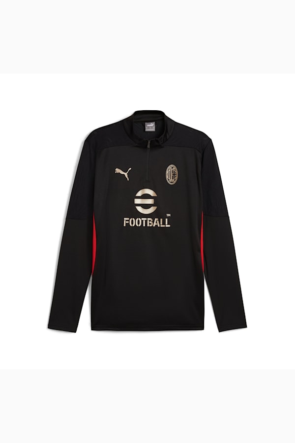 AC Milan Training Quarter-Zip Top Men, PUMA Black-For All Time Red, extralarge