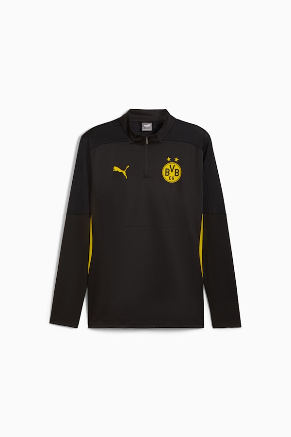 Borussia Dortmund Quarter-Zip Training Top Men, PUMA Black-Faster Yellow, extralarge