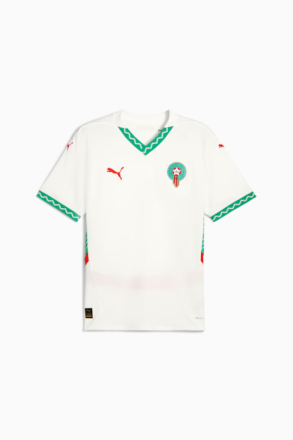 Morocco 2025 Away Jersey Men, PUMA White-Fast Green-PUMA Red, extralarge