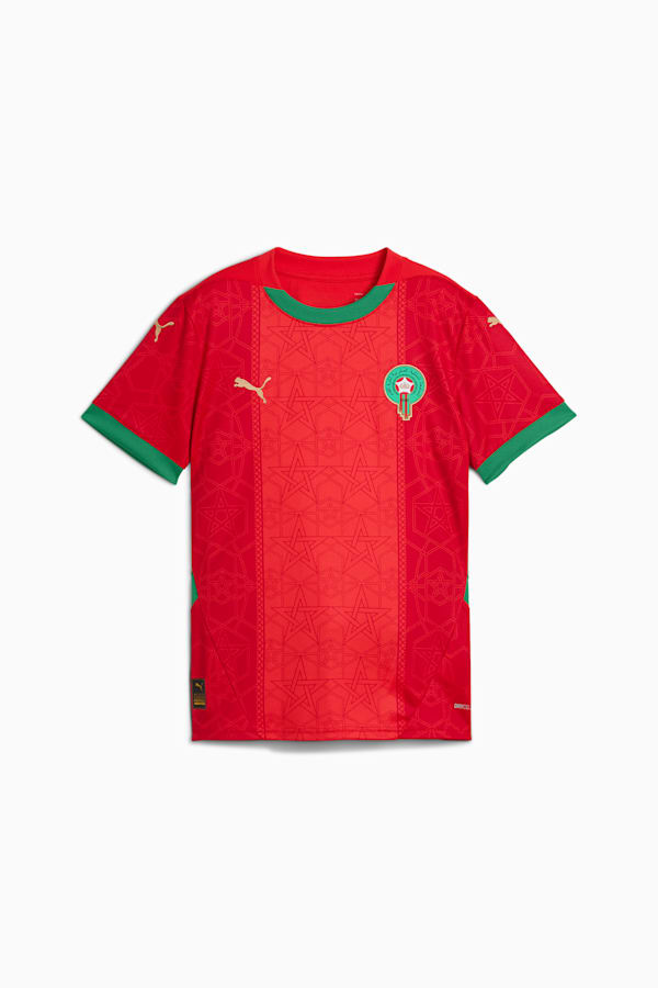 Morocco 2025 Home Jersey Youth, PUMA Red-Archive Green, extralarge