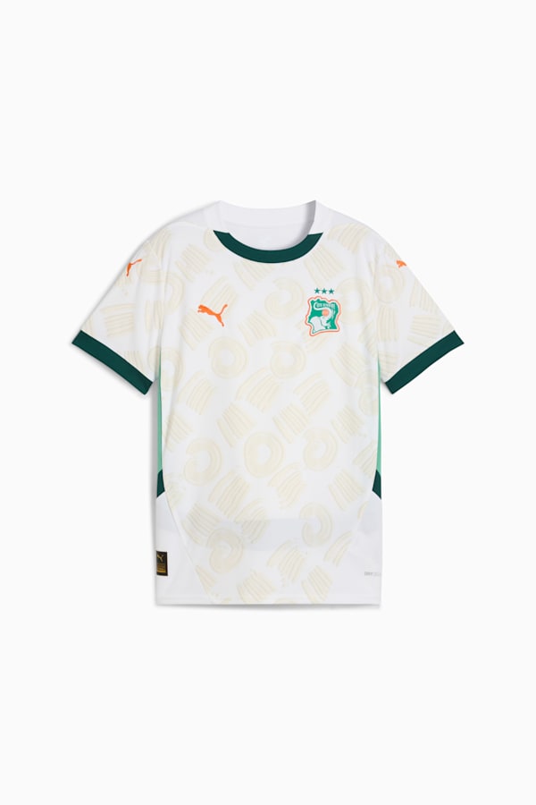 Ivory Coast 2025 Away Jersey Youth, PUMA White-Dark Myrtle, extralarge