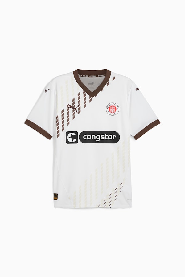 FC St. Pauli 24/25 Away Jersey Men, PUMA White-Espresso Brown, extralarge