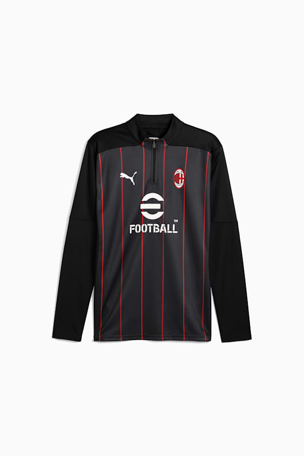 AC Milan Pre-match 1/4 Zip Top Men, PUMA Black-For All Time Red, extralarge