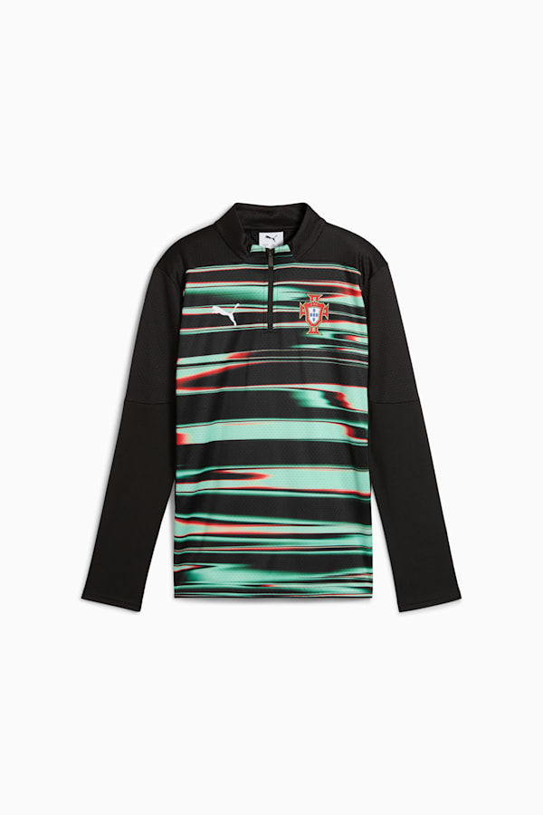 Portugal Pre-match Quarter-Zip Top Youth, PUMA Black-PUMA White, extralarge