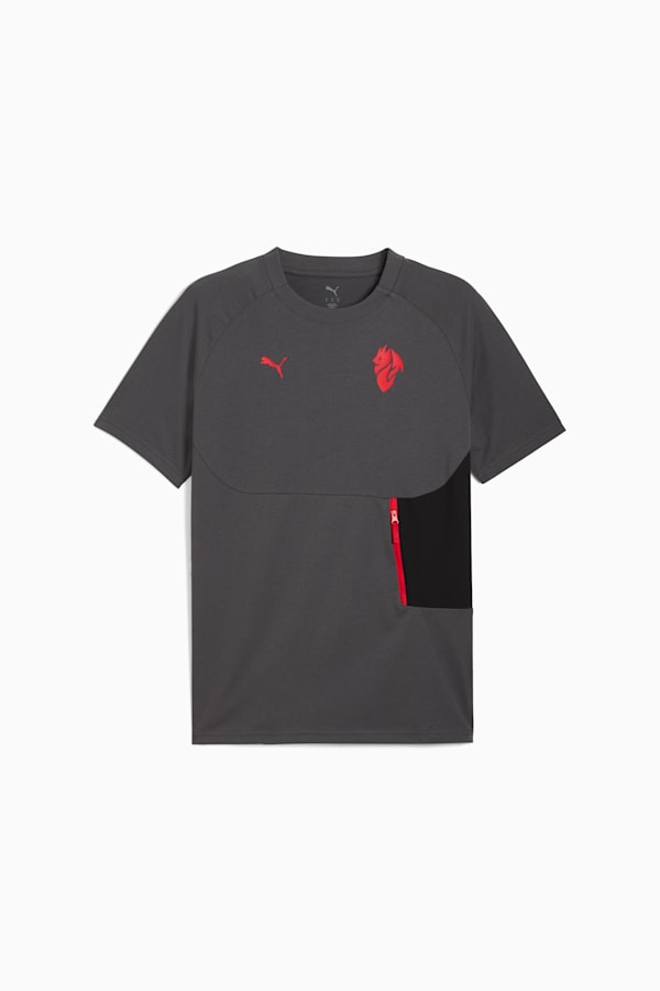 AC Milan PUMATECH Pocket Tee Men, Shadow Gray-For All Time Red, extralarge-GBR
