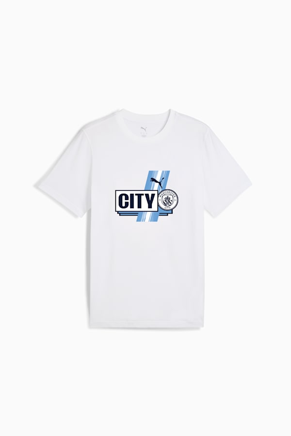 Manchester City FtblCulture Tee Men, PUMA White-Team Light Blue, extralarge-GBR
