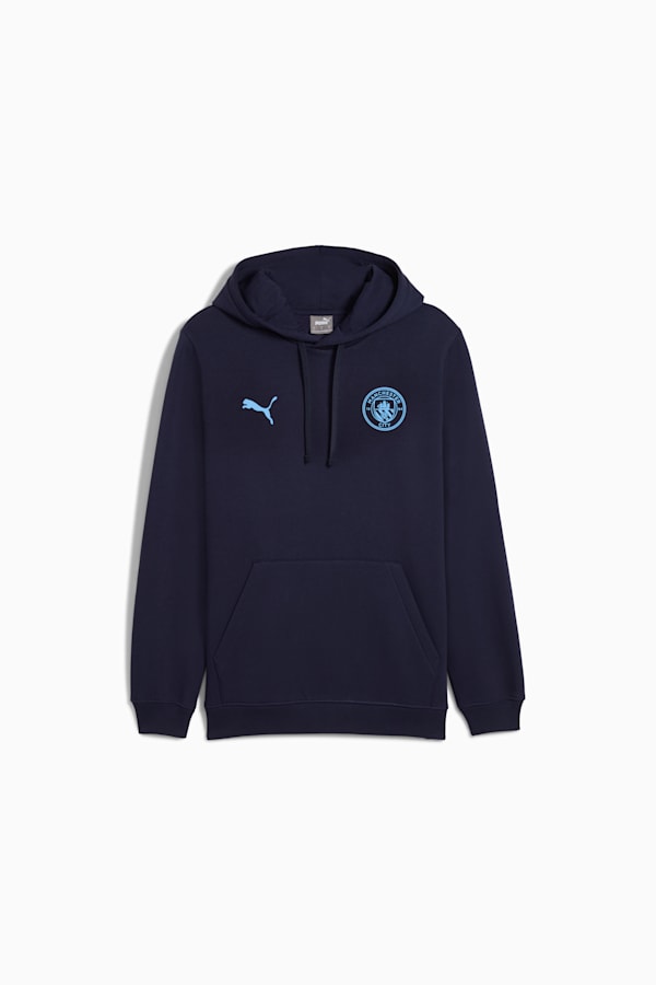 Manchester City FtblEssentials Hoodie Men, PUMA Navy-Team Light Blue, extralarge-GBR
