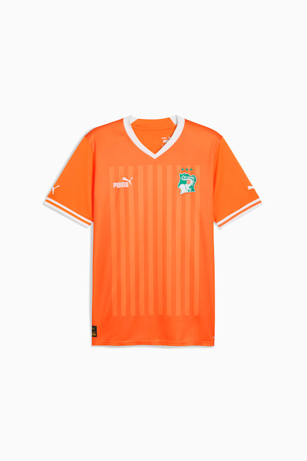 Ivory Coast Home Jersey Men (2023 AFCON Champions), Vibrant Orange-Puma White, extralarge