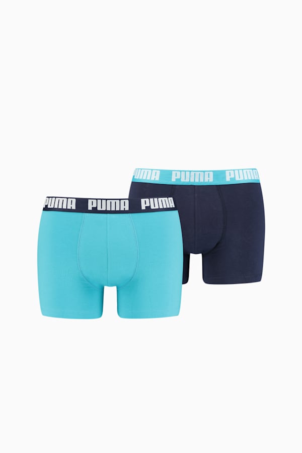 PUMA Basic Men's Boxers 2 Pack, aqua / blue, extralarge