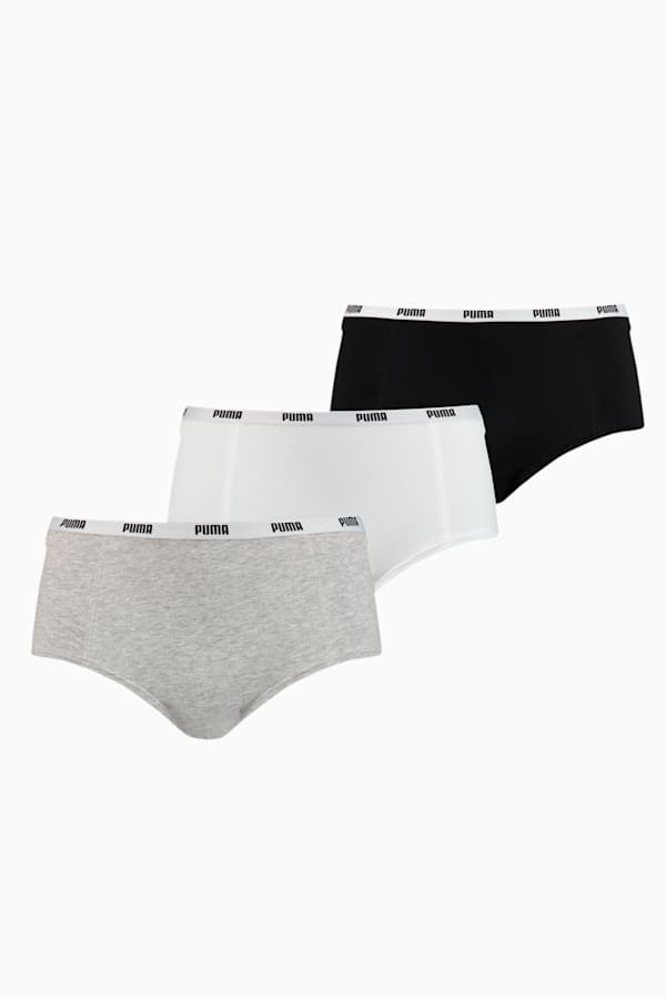 PUMA Mini Short Women's Underwear 3 Pack, white / grey / black, extralarge