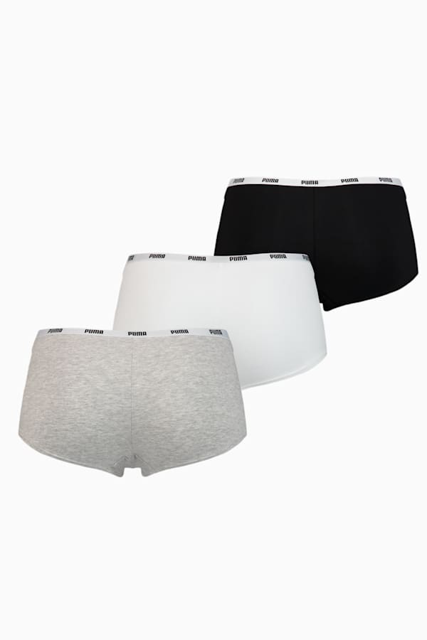 PUMA Mini Short Women's Underwear 3 Pack, white / grey / black, extralarge