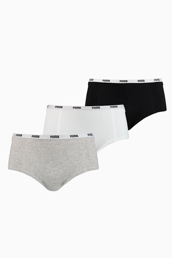 PUMA Mini Short Women's Underwear 3 Pack, white / grey / black, extralarge