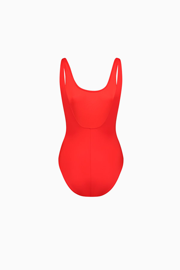 PUMA Swim Women's 1 Piece Swimsuit, red, extralarge