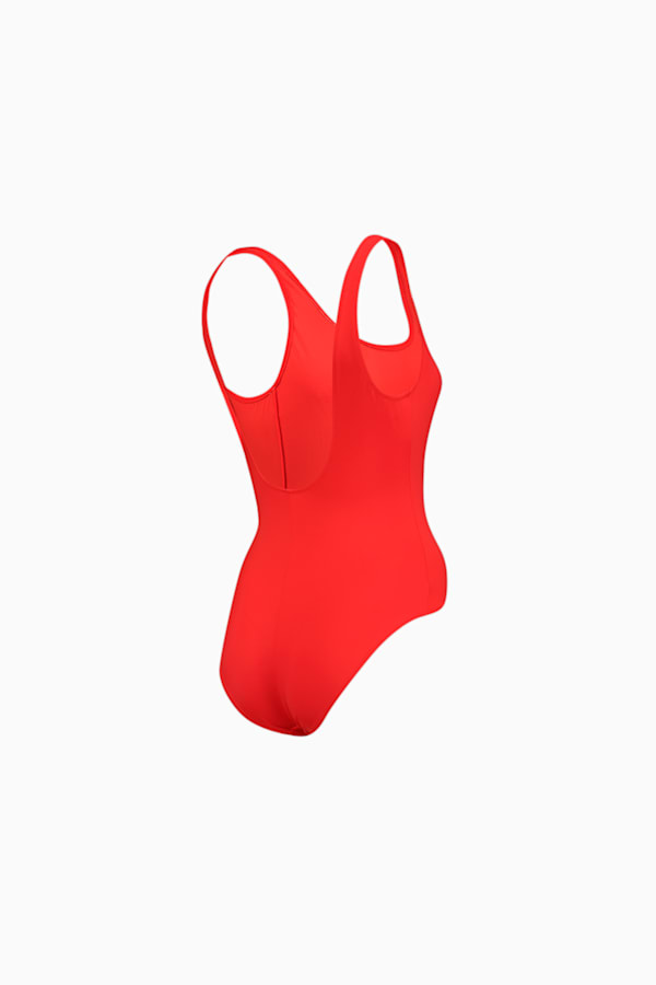 PUMA Swim Women's 1 Piece Swimsuit, red, extralarge